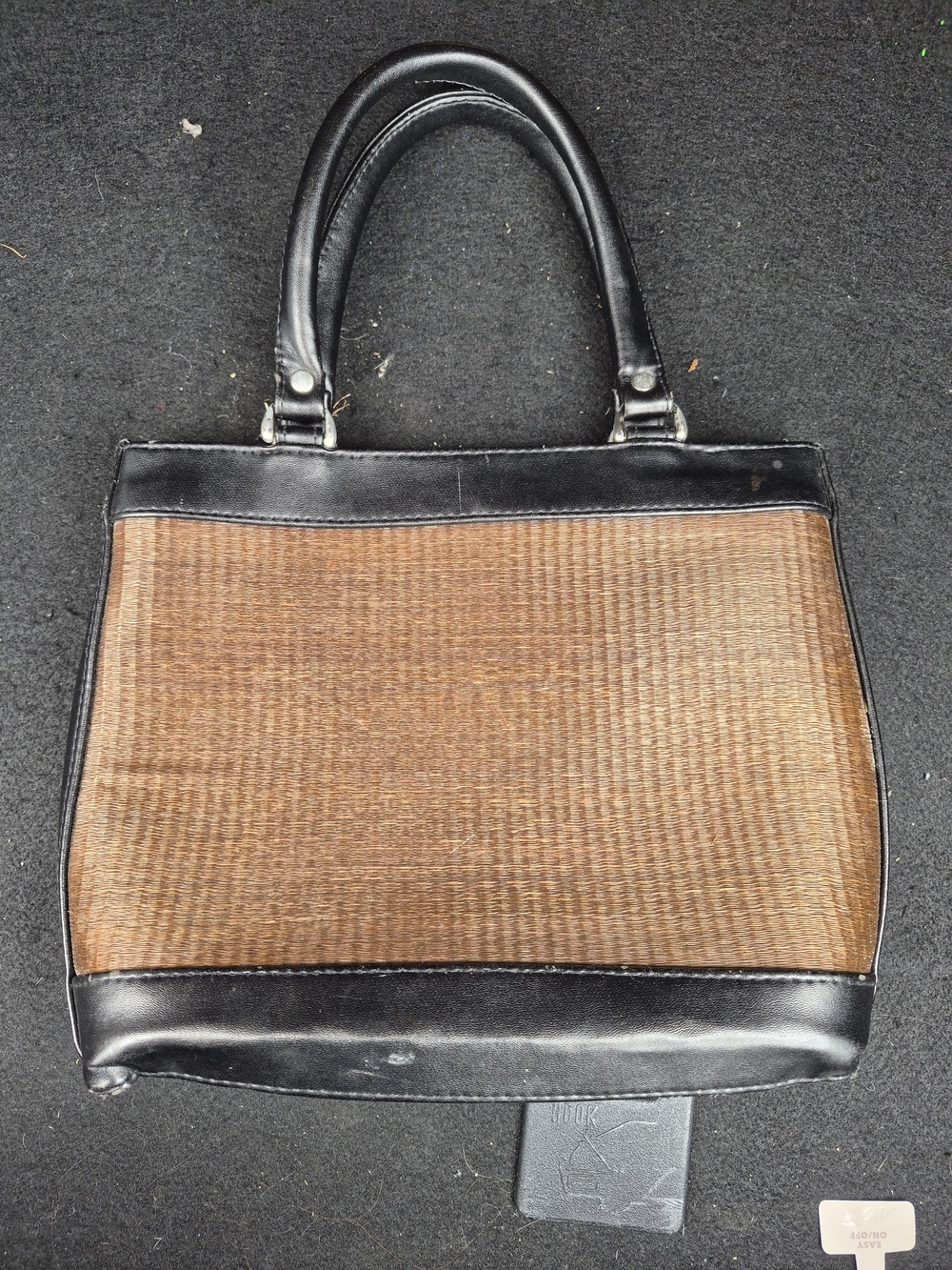 Classic Black and Brown Woven Tote Bag